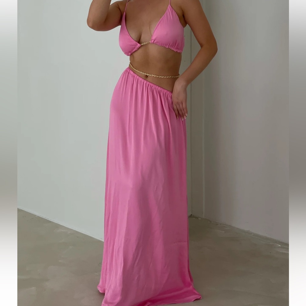 Chain Maxi Dress - Bubblegum Pink